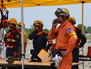 写真：水難救助訓練指揮本部