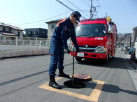 写真：消防水利調査消火栓点検