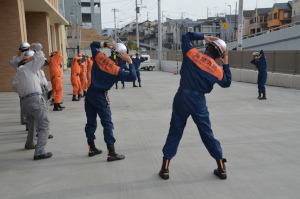 写真：朝の体操部隊