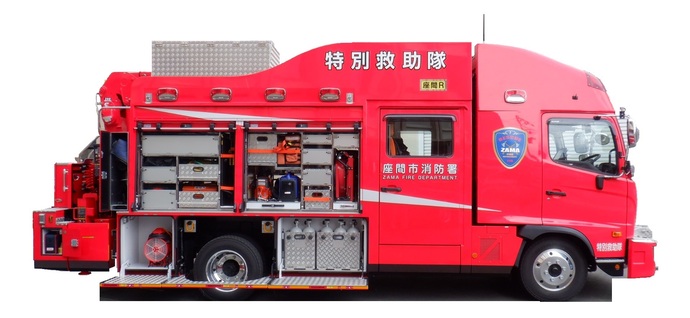 写真：救助工作車（右側）