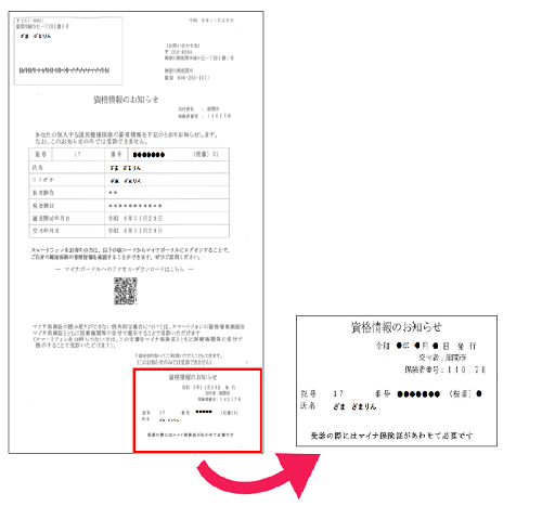 画像：資格情報のお知らせ