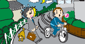 イラスト：無灯火運転