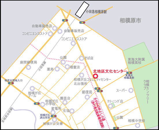 地図：北地区文化センター周辺