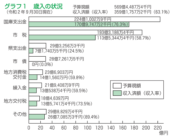 画像：歳入の棒グラフ