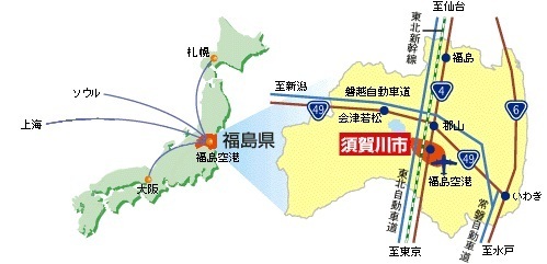 地図：須賀川市の位置