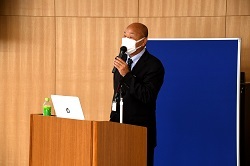 写真：講師を務めた南阿蘇村防災官藤原松男さん