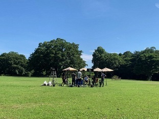 写真：芹沢公園での撮影の様子