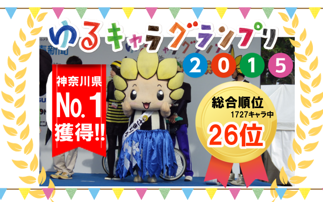 写真：ゆるキャラグランプリ2015　神奈川県No.1獲得　総合順位26位