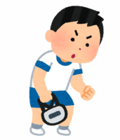 イラスト:栗原ブロックの活動 握力測定のイメージ