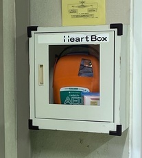 写真:AEDボックス内の三角巾