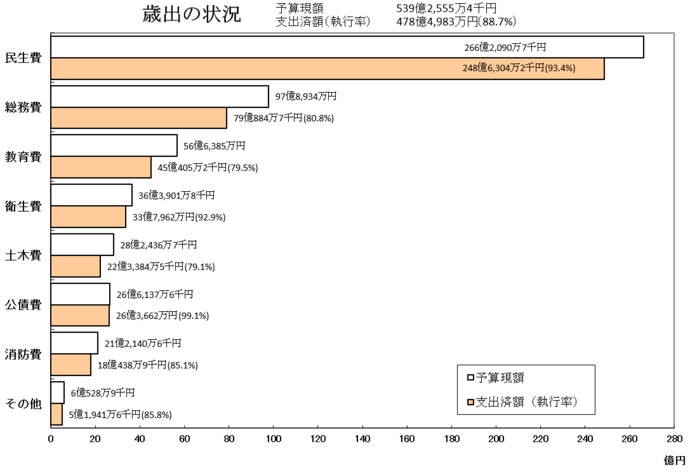 画像：歳出の状況グラフ