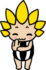 画像:手話で「ありがとう」をするざまりん
