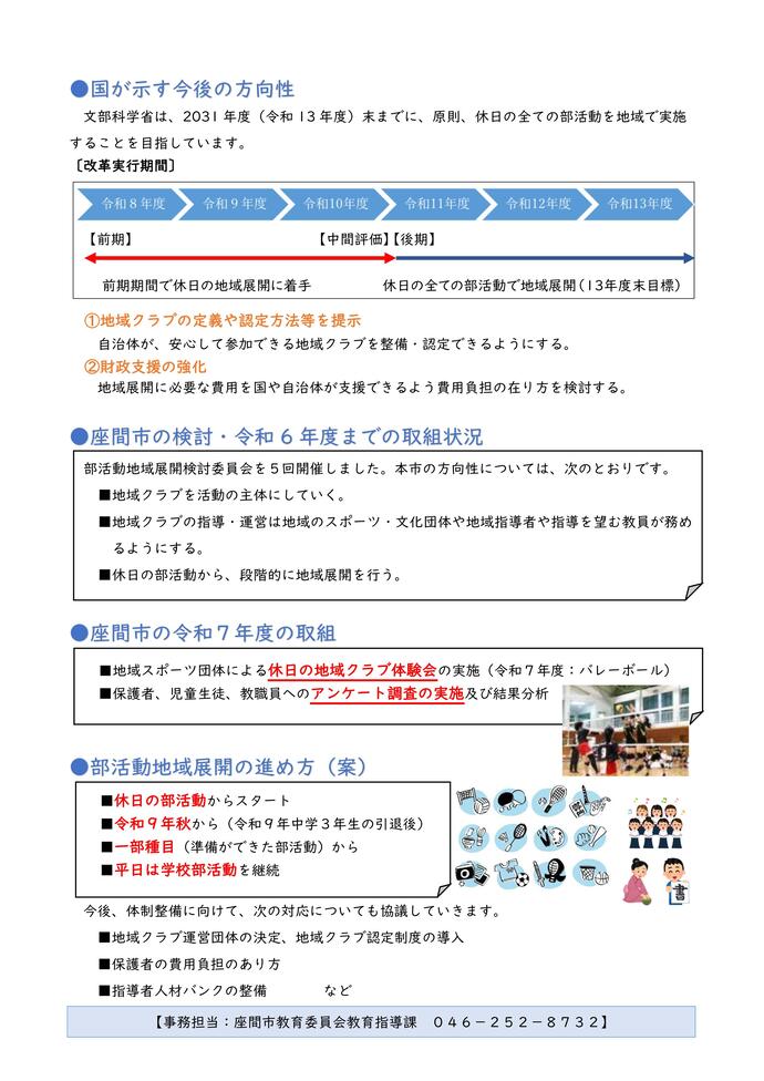 部活動地域展開通信No.1