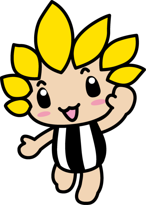 ざまりん正面片手上げ