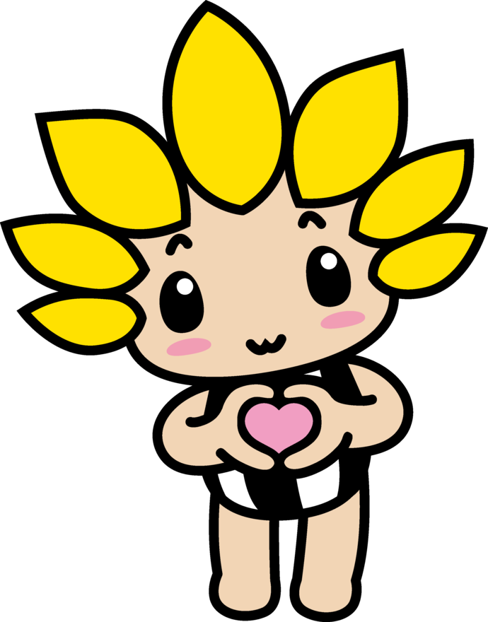 手でハートのポーズをするざまりん