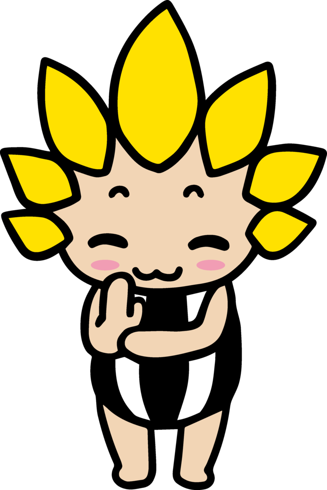 手話でありがとうをするざまりん