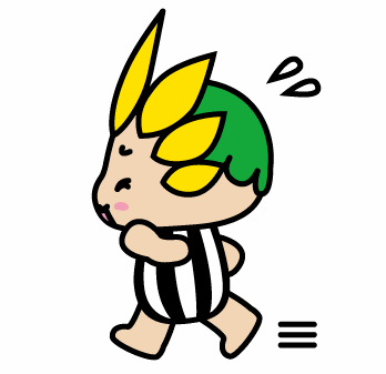 ざまりん走って逃げる