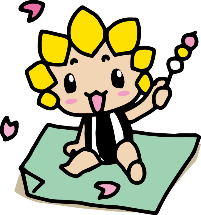 三色団子をもつざまりん