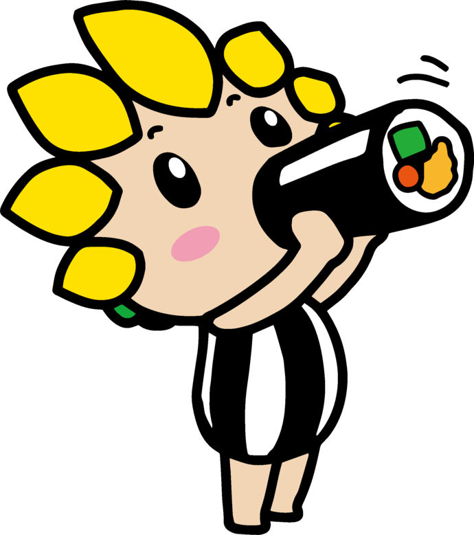 恵方巻を食べるざまりん