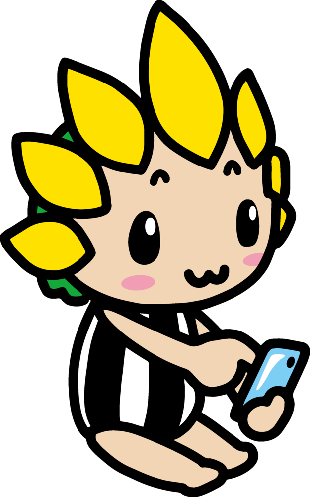 スマホを操作するざまりん