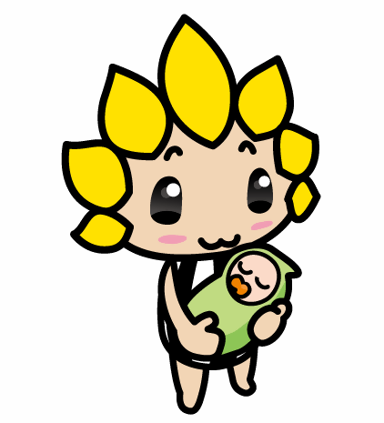 あかちゃんを抱っこするざまりん