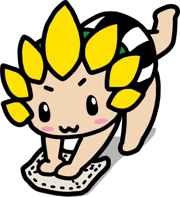 雑巾がけをするざまりん