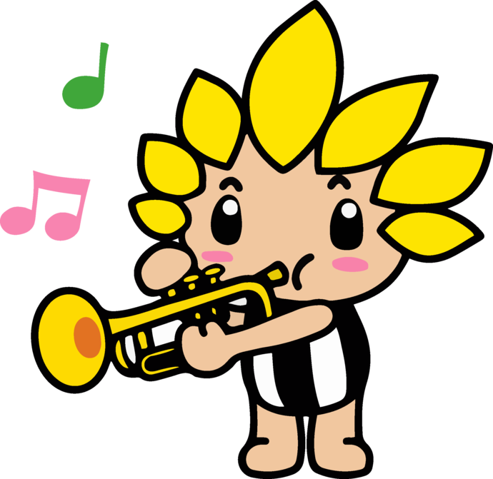 トランペットをふくざまりん