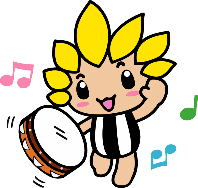 タンバリンをたたくざまりん