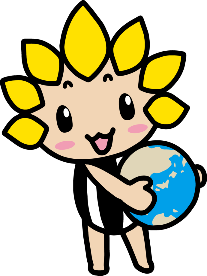 地球儀を持つざまりん