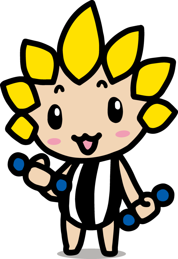 ダンベルを持つざまりん