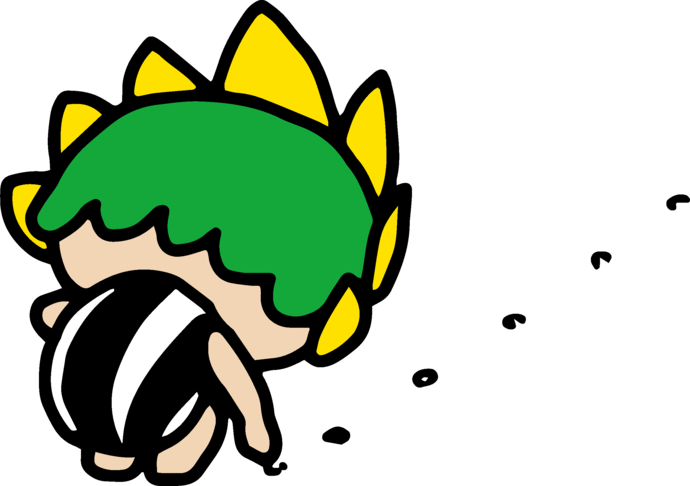 種まきをするざまりん