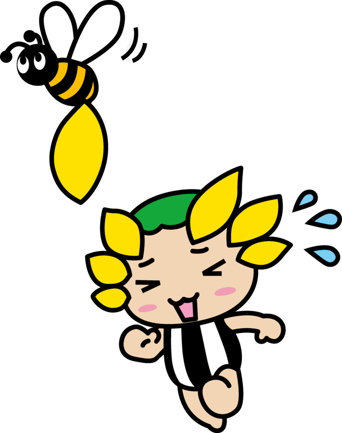 ハチさんに花びらとられたざまりん