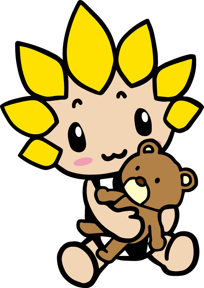 クマを抱っこするざまりん