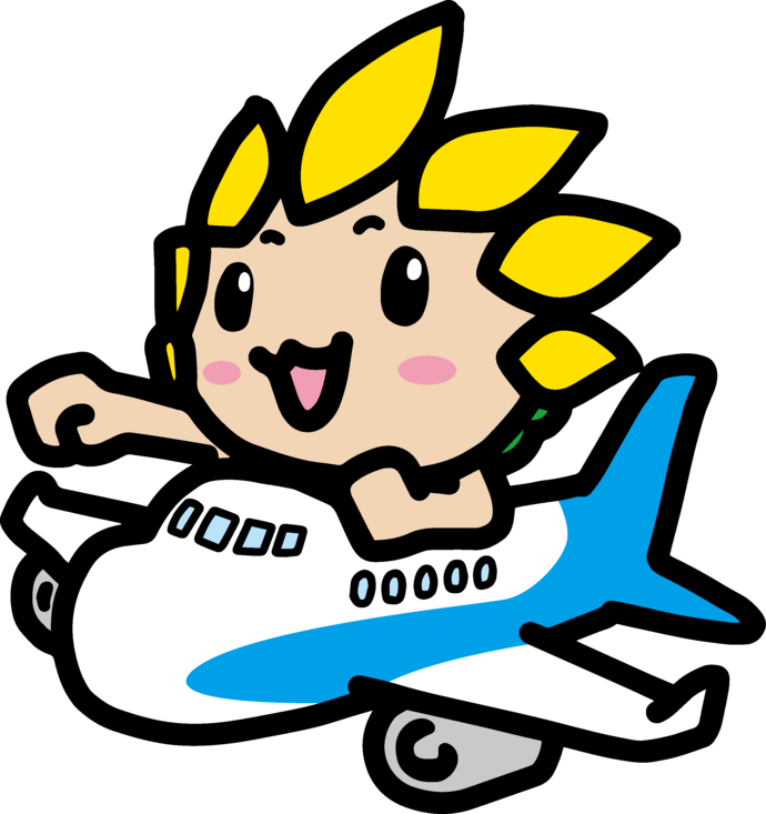 飛行機にのるざまりん