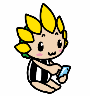 スマホの操作をするざまりん