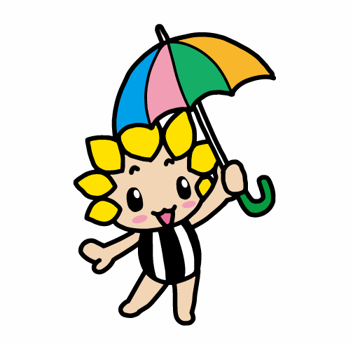 傘をさすざまりん