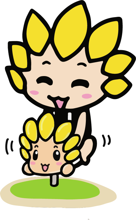 ざまりん遊具に乗るざまりん