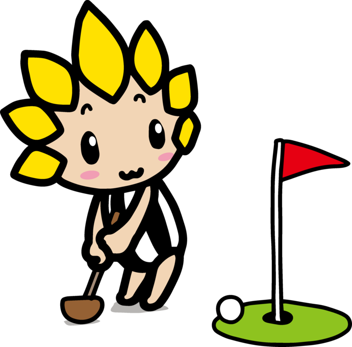 ゴルフをするざまりん