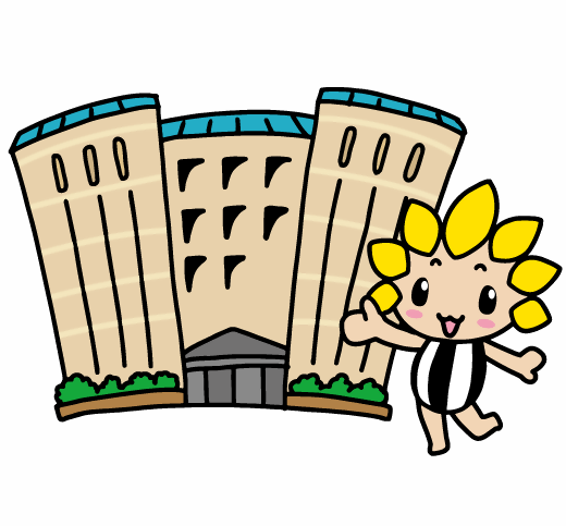 市庁舎とざまりん