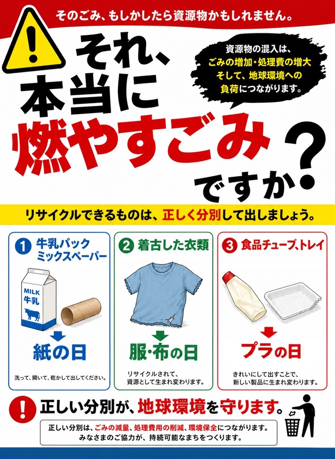 分別チラシ「それ、本当に燃やすごみですか?」